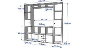 Rafli Çekmeceli Tv Ünitesi Beyaz 165 Cm TVT-1089-Ç