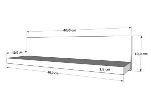 Duvar Rafı Meşe Beyaz 40 Cm 2'li Set