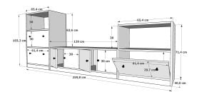 Dolaplı Tv Ünitesi Beyaz 260 Cm TV-1274-Ç