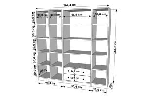 Raflı Çekmeceli Giysi Dolabı Beyaz 164,4 Cm Çıtasız G-YD-1086-Ç