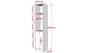 Tek Kapakli Rafli Giysi Dolabi Beyaz 35 Cm G-YD-1025-C