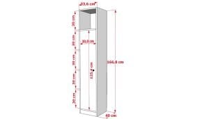 Tek Kapakli Rafli Giysi Dolabi Beyaz 35 Cm G-YD-1027-C