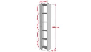 Tek Kapakli Rafli Giysi Dolabi Beyaz 35 Cm G-YD-1028-Ç