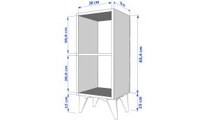 Raflı Ayaklı Beyaz Komodin KMD-1058