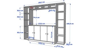 Rafli Kapakli Tv Ünitesi Beyaz 197 Cm TVT-1150-Ç