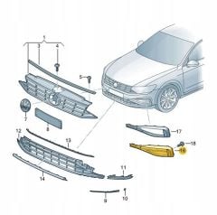 Volkswagen Passat B8.5 Sol Sis Kapağı Sissiz Parlak Siyah GKL Marka 3G0853665J