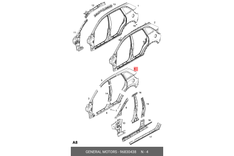 Opel Antara Sol Arka Çamurluk Sacı Gm Orjinal 96830438