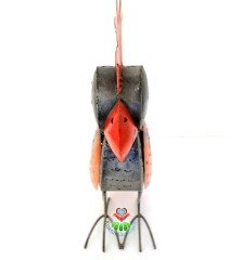 El Yapımı Metal Papağan, Dekoratif Sanat Ürünü 43*12*26 cm Ebatlarında