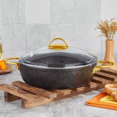 PoloChef Proline Galaxy Granit Ezme Basık Tencere 26 Cm.