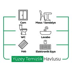 Sleepy Easy Clean Beyaz Sabun Katkılı Yüzey Temizlik Havlusu 100 Yaprak