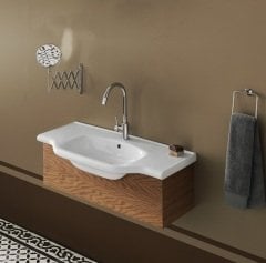 Kare Banyo Yeni Klasik Etajerli Lavabo 80 cm