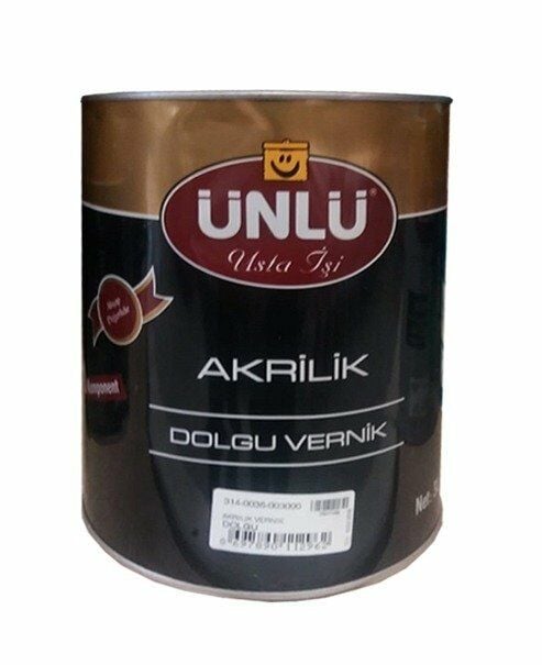 Ünlü Boya Akrilik Dolgu Vernik 3 Litre