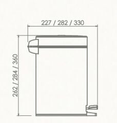 Kare Banyo 12 lt Pedallı Çöp Kovası