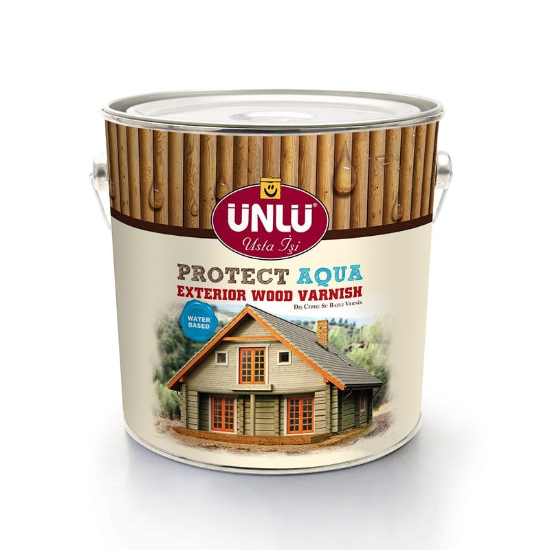 Ünlü Protect Aqua Su Bazlı Dış Cephe Vernik 15 Litre