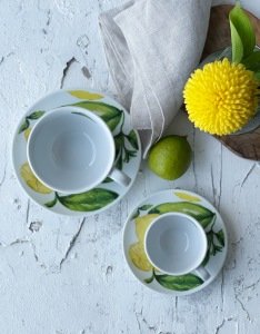 Citrus Porcelian Collection 2'li Çay Fincanı Seti / Hediye Kutulu