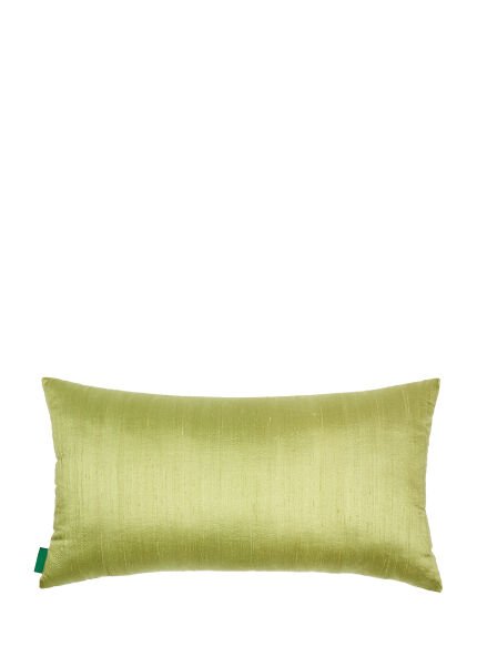 Aplike İkat Desenli Fıstık Yeşili İpek Şantuk Yastık