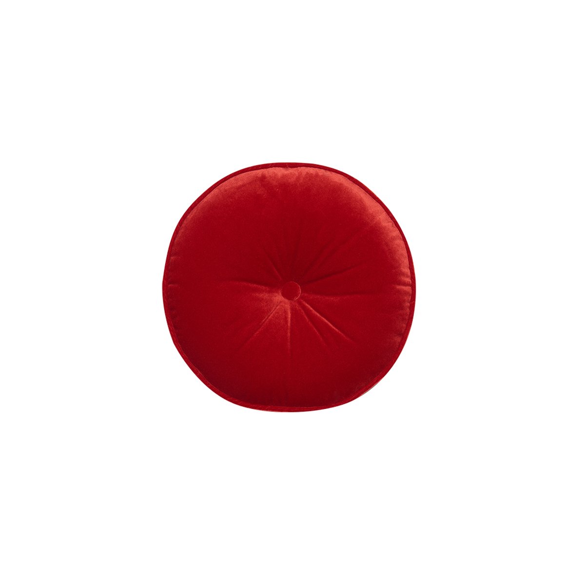 Yuvarlak Düğme Detaylı Kırmızı Kadife Yastık