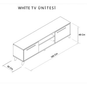 White TV Ünitesi - Beyaz
