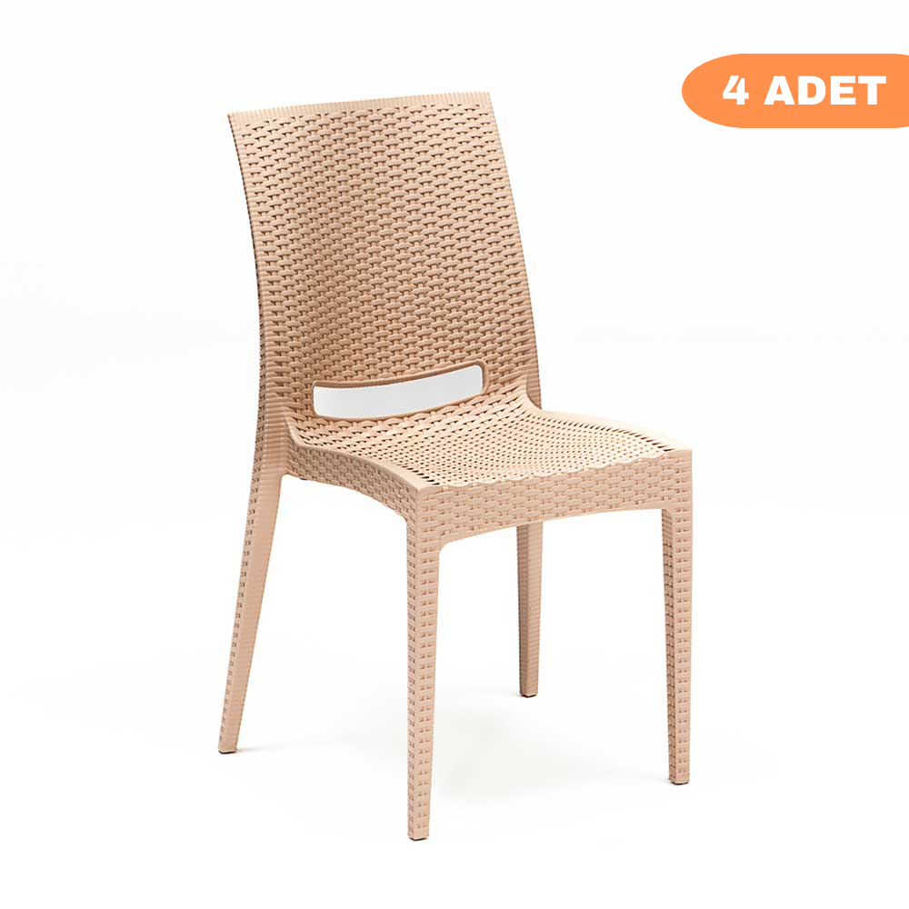 4 Adet Rattan Cappucino Sandalye / Balkon-bahçe-teras