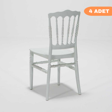 4 Adet Miray Beyaz Sandalye / Balkon-bahçe-mutfak