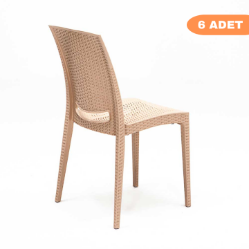 6 Adet Rattan Cappucino Sandalye / Balkon-bahçe-teras