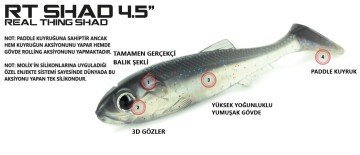 Molix Real Thing Shad 4.5'' (4 pcs)  col. UV Brown Back Silver Flake