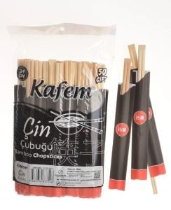 Kafem Çin Çubuğu Sushi Bambu Chopsticks 50 Çift