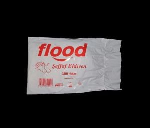 Flood Tek Kullanımlık Ekstra Kalın Şeffaf  Eldiven 100 ad