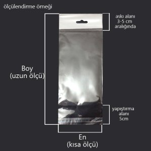 Askılı Bantlı insert Dergi Jelatin Torba Poşet 22x40 cm 1000 AD