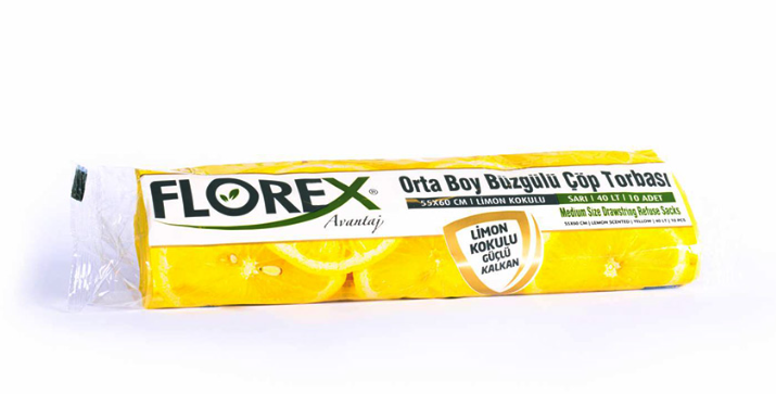 Florex Büzgülü Çöp Poşeti Orta Boy Limon Kokulu