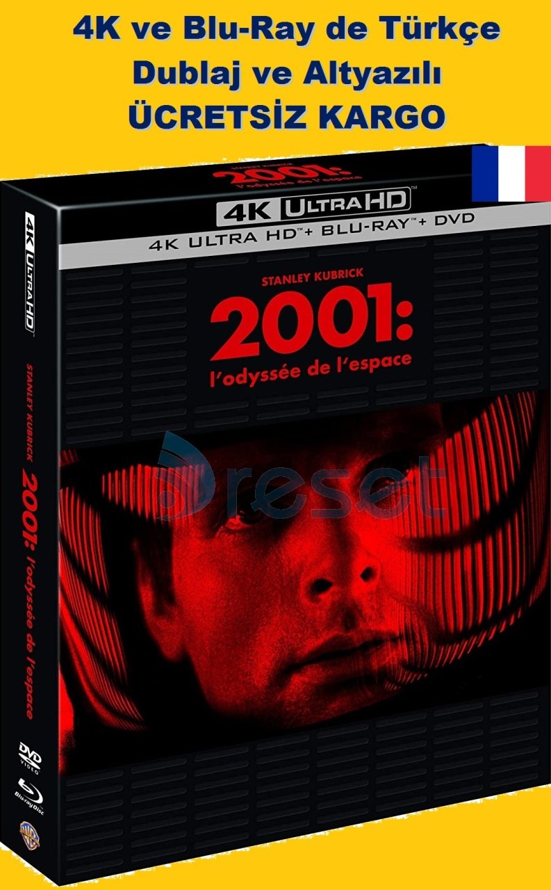 2001 A Space Odyssey - 2001 Uzay Macerası 4K Ultra HD+Blu-Ray+DVD 4 Disk+Kitapcık Özel Sıvama Kalın Kutu