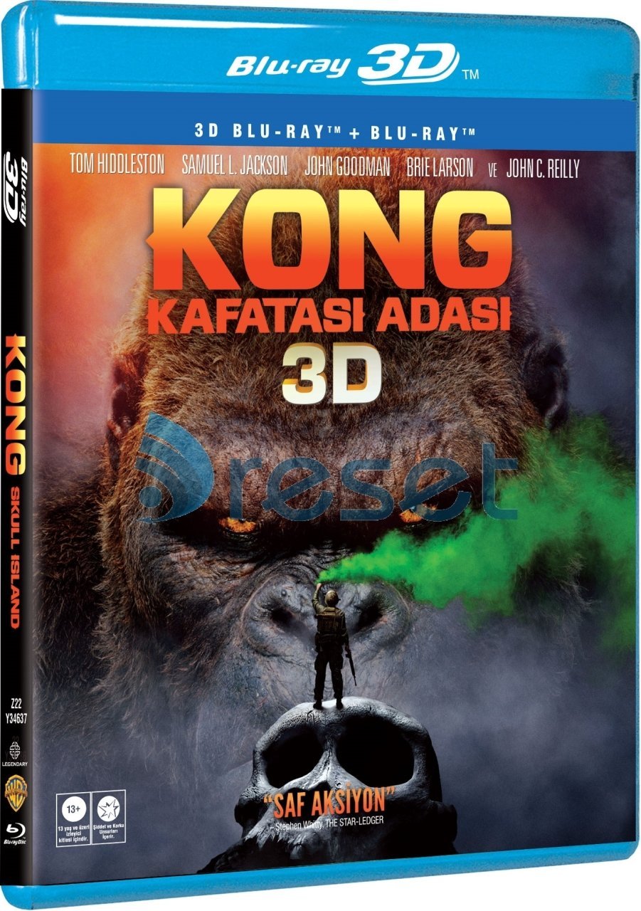 Kong Skull Island - Kafatası Adası 3D+2D Blu-Ray 2 Diskli