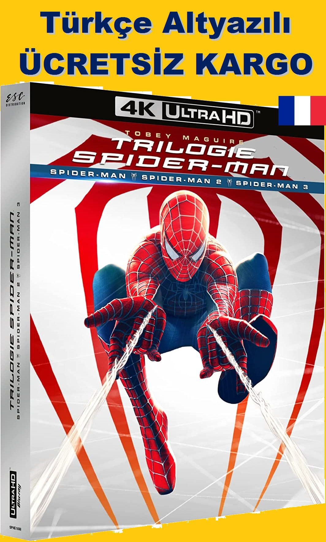 Spider Man Trilogy Tobey Maguire Collection 4 UHD - Örümcek Adam Üçleme 4K UHD 3 Disk