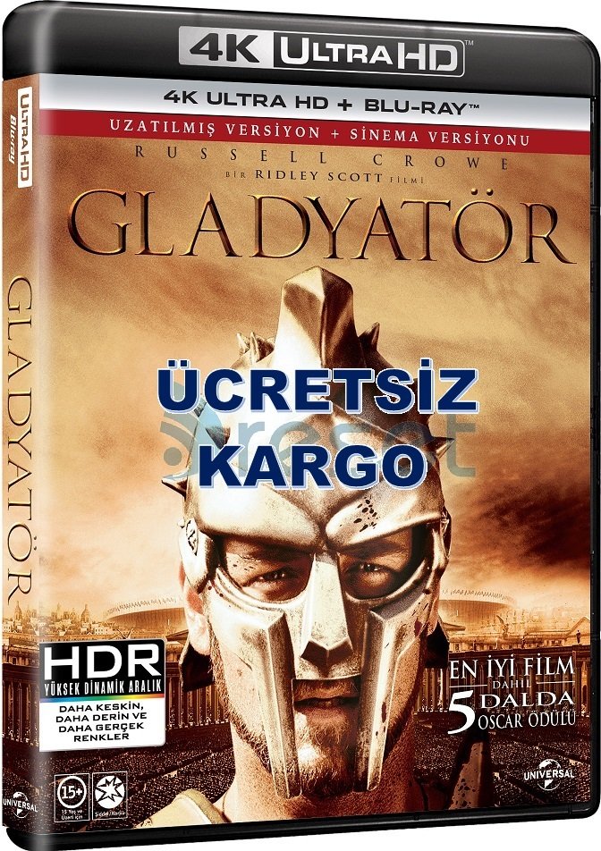 Gladiator Gladyatör Uzatılmış+Sin.Ver. 4K Ultra HD+Blu-Ray 2 Disk