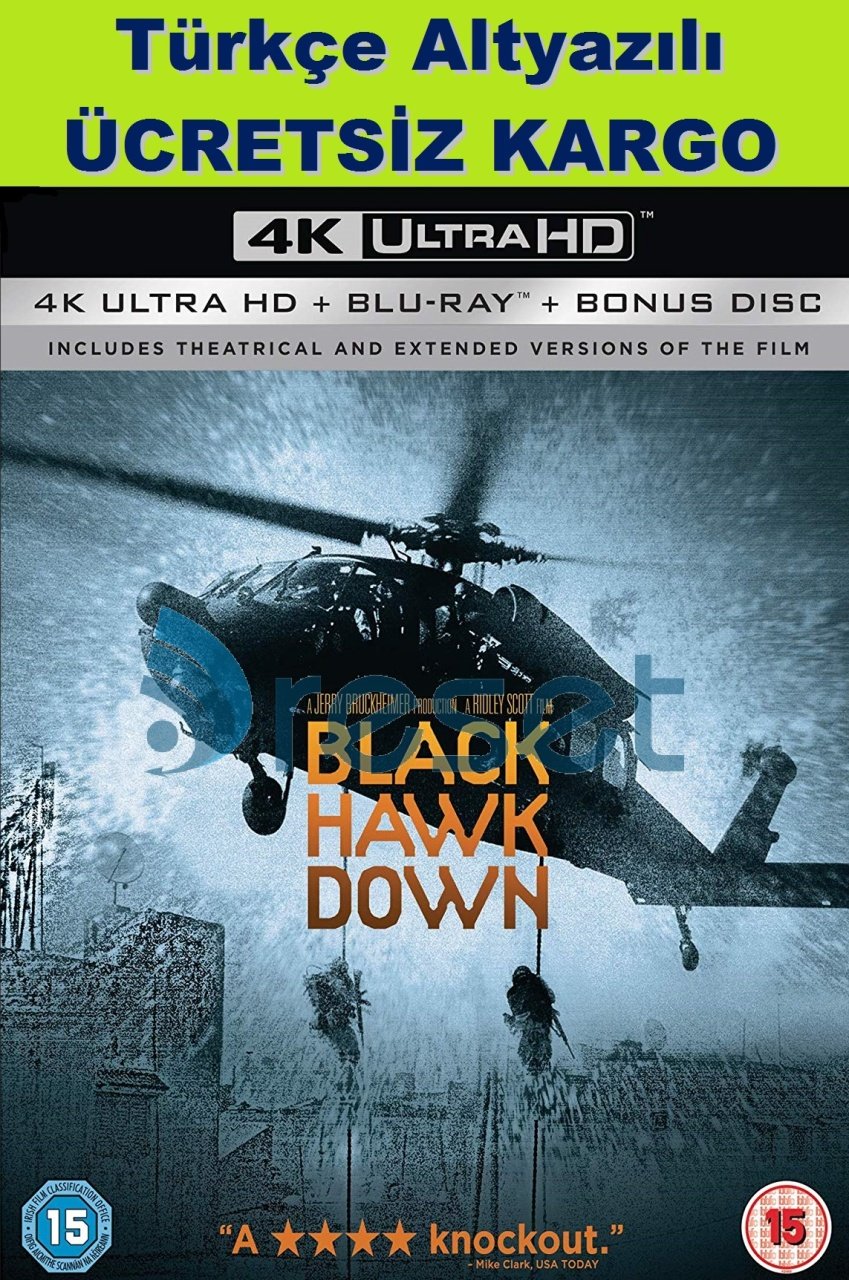 Black Hawk Down - Kara Şahin Düştü 4K Ultra HD+Blu-Ray 3 Disk Karton Kılıflı