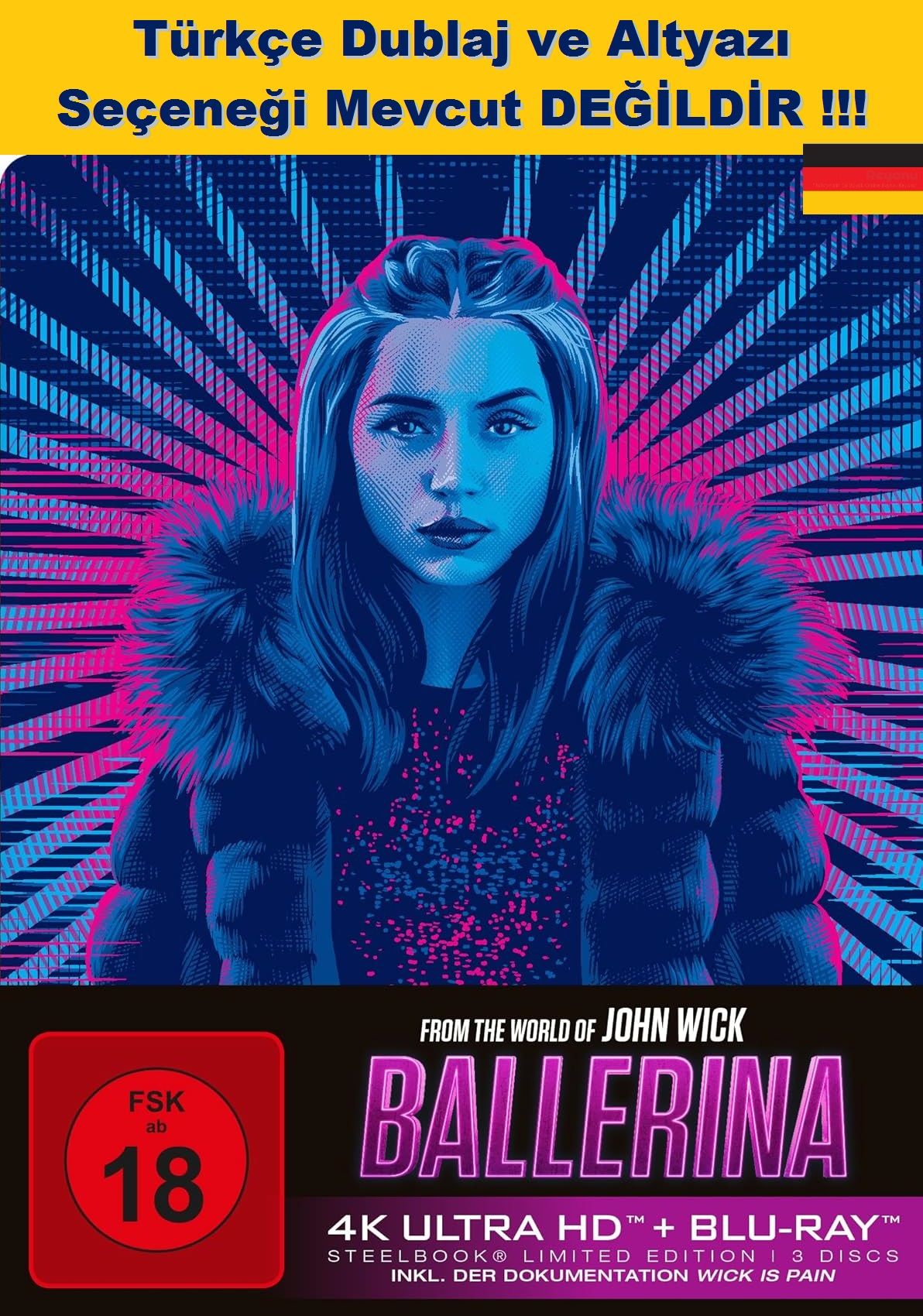 Ballerina - From the World of John Wick 4K Ultra HD+Blu-Ray+Bonus 3 Diskli Steelbook
