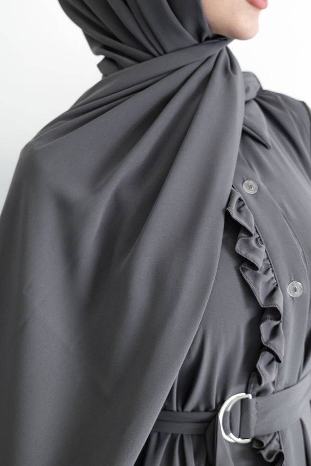 Medine İpeği Şal-Gri