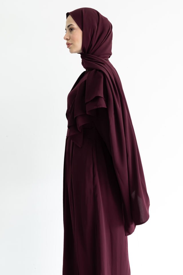 Medine İpeği Şal-Bordo