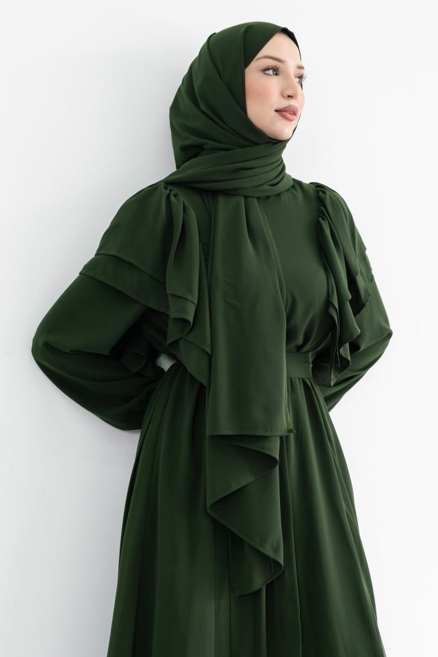 Medine İpeği Şal-Kına Yeşili