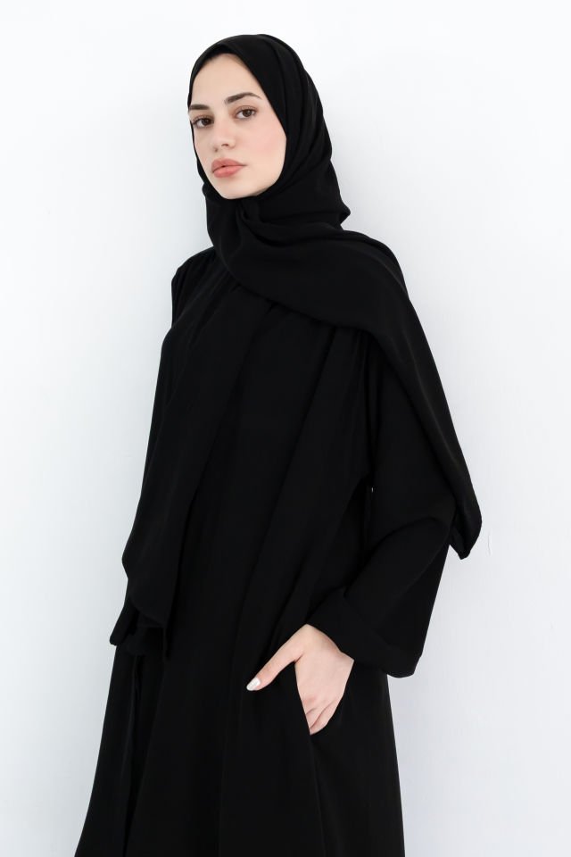 Medine İpeği Şal-Siyah