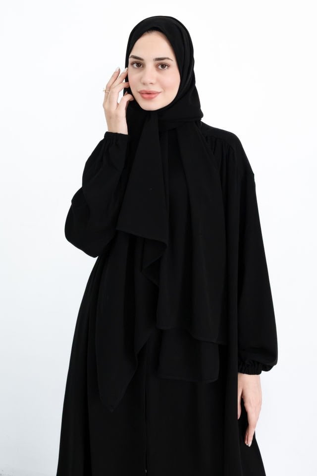 Medine İpeği Şal-Siyah