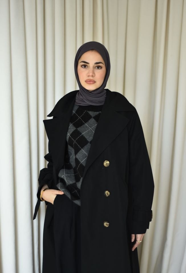 Oversize Trenc - Siyah