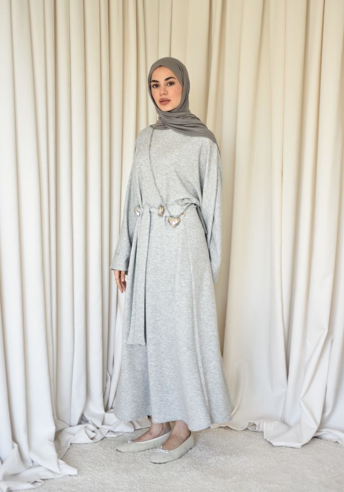 Scuba Elbise - Gri