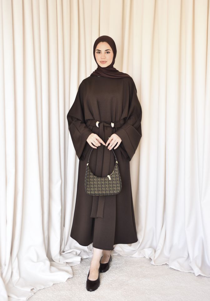 Scuba Elbise - Acı Kahve