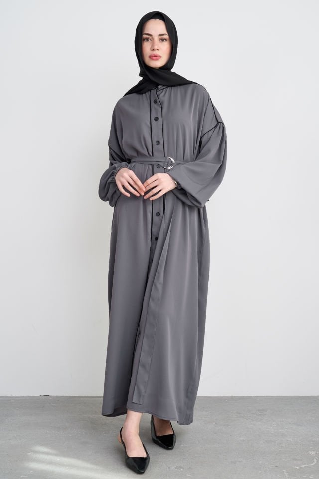 Oversize Biyeli Ferace Kap Tam Yazlık 44-46 - Vizon