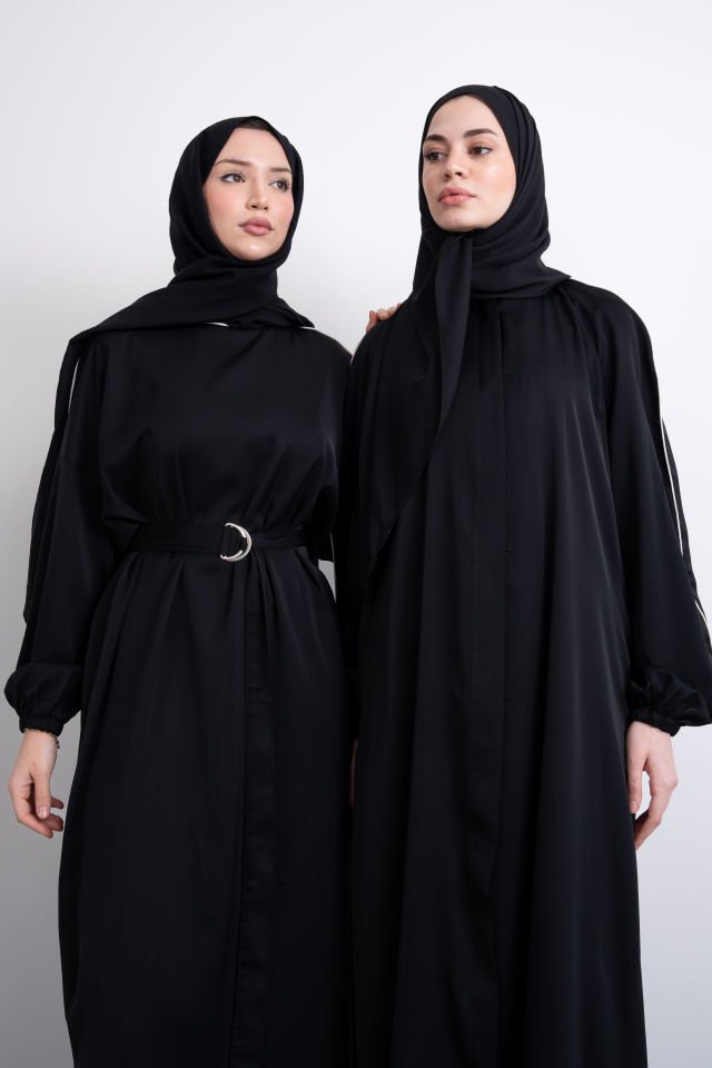 Biyeli Balon Kol Ferace Tam Yazlık