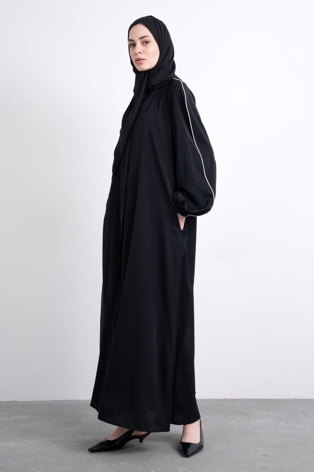 Biyeli Balon Kol Ferace Tam Yazlık