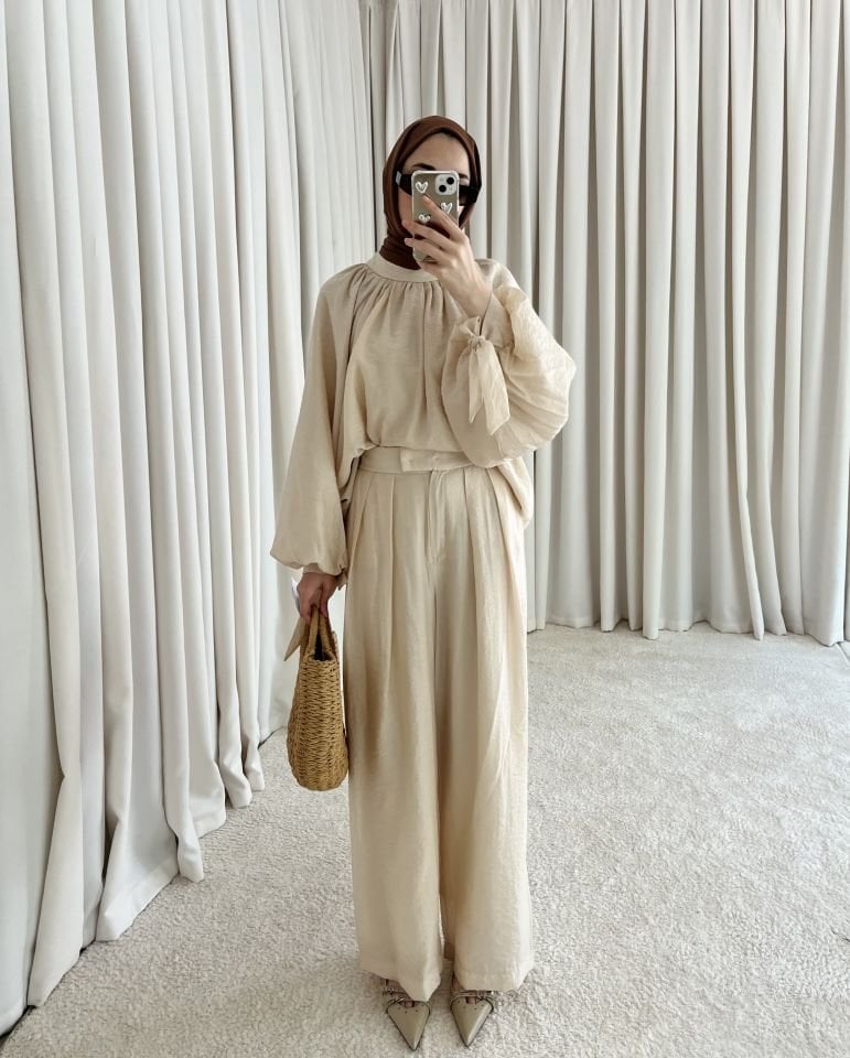 Linen Duru Pantolonlu Takım