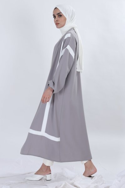 ŞERİTLİ ABAYA BİLEK LASTİKLİ