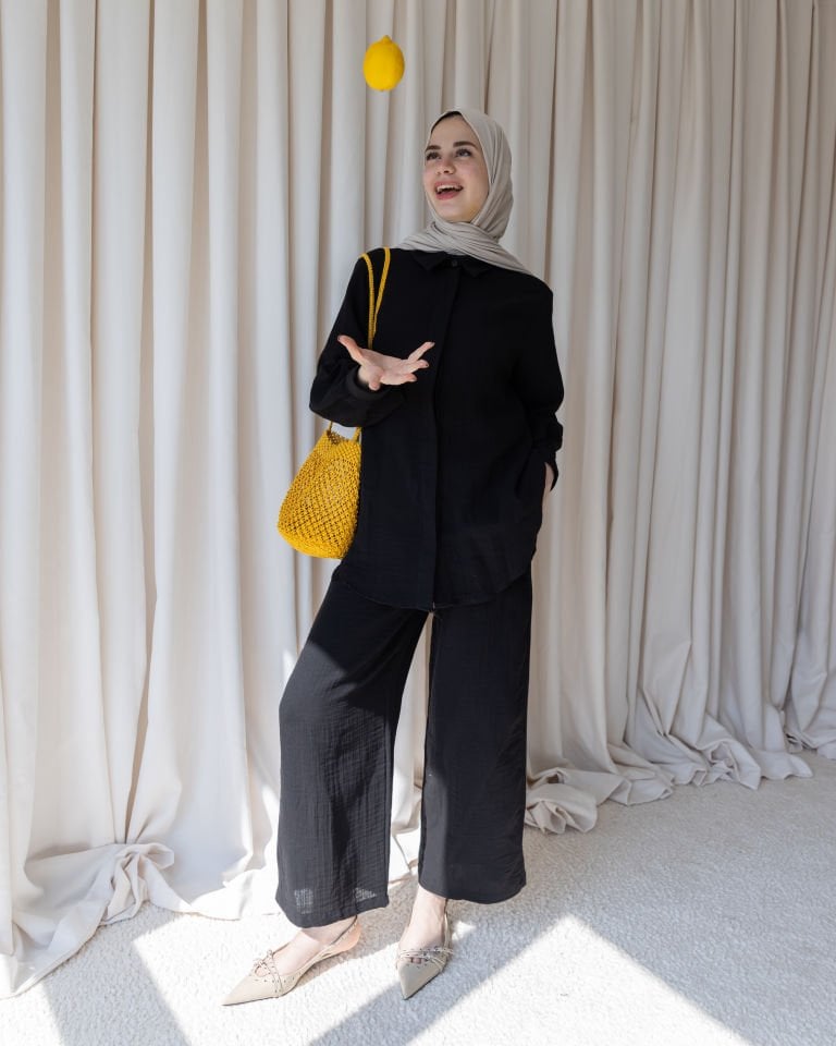 Mira Müslin Takım - Siyah